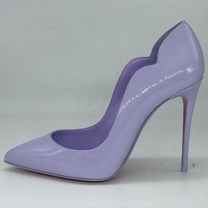 Christian Louboutin HOT CHICK 100 Scallop Patent Heel Pump Shoes